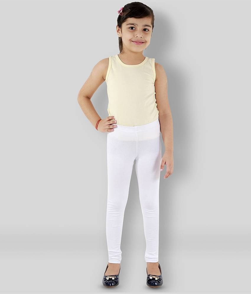 Kids Cave Pack of 1 Girls Cotton Blend Leggings ( White )