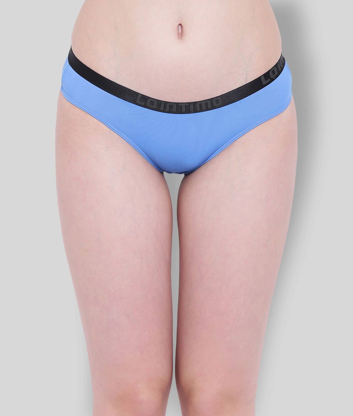 La Intimo Nylon Solid Women's Briefs ( Blue )