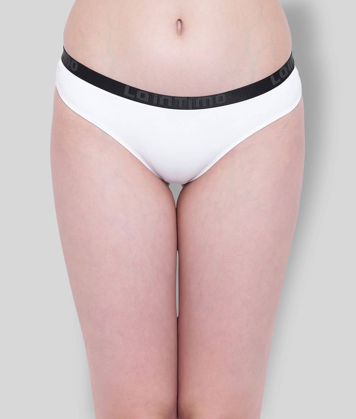 La Intimo Nylon Solid Women's Briefs ( White )