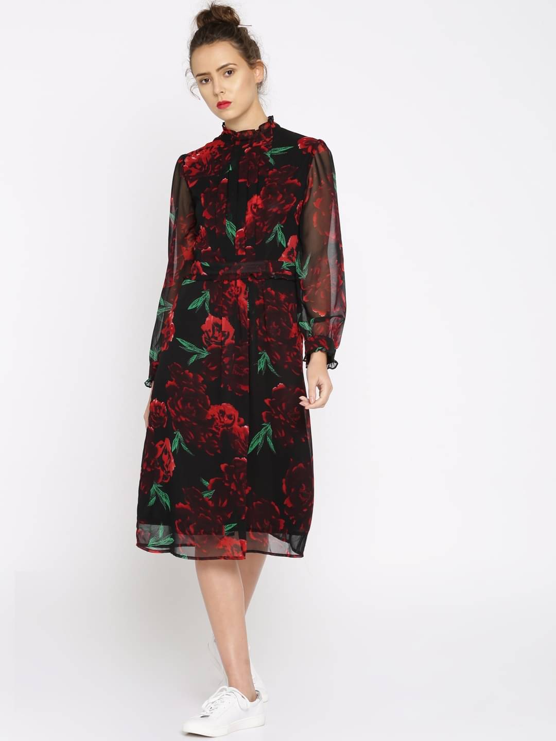     			Rare Women Polyester Printed A-line Dress ( Multicolor )