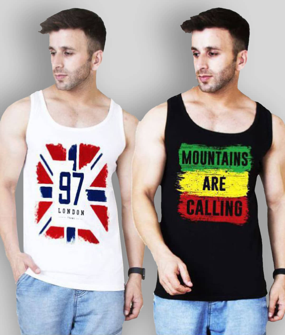 Veirdo Pack of 2 Cotton Regular Fit Men's T-Shirt ( Multicolor )