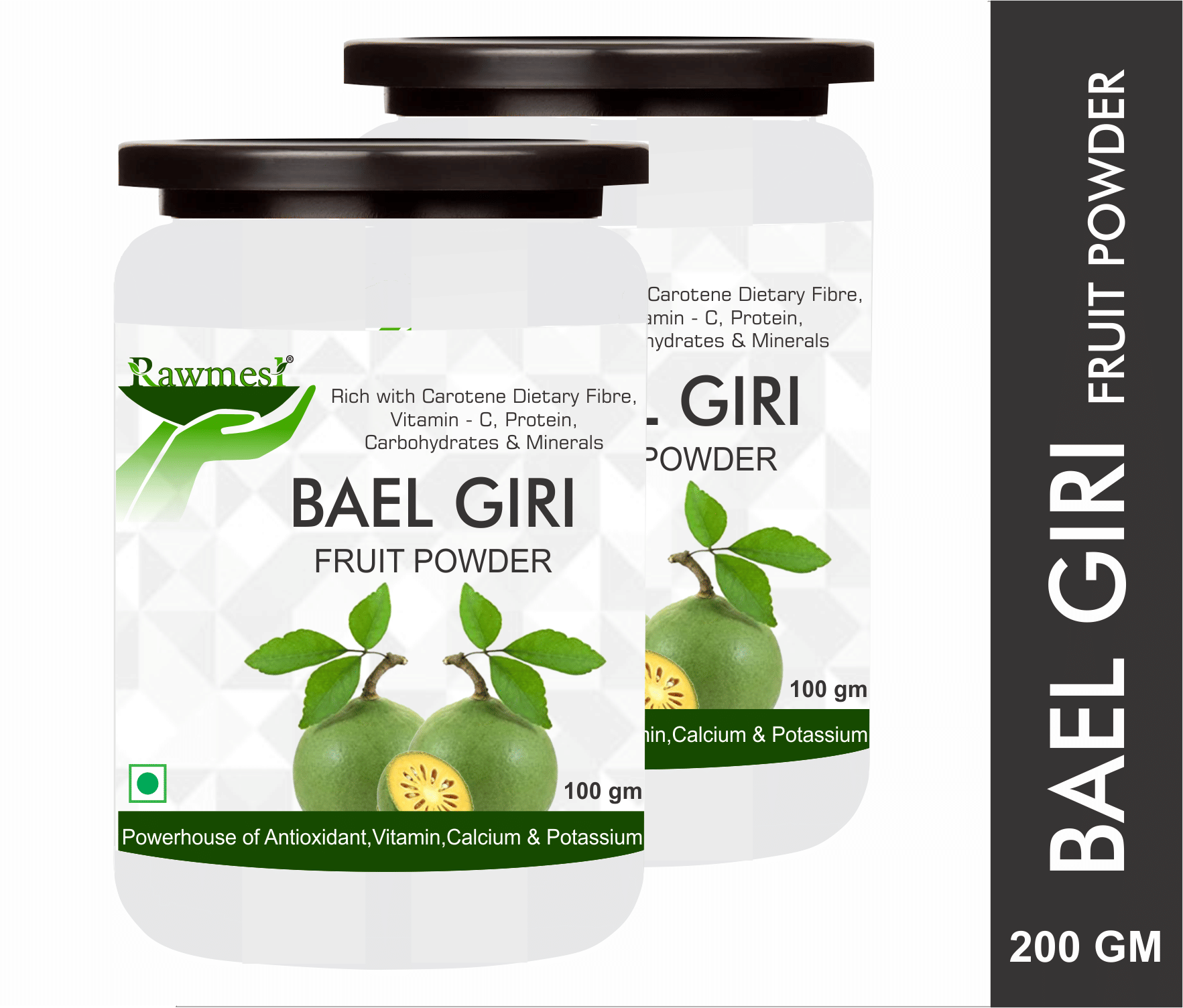 Rawmest Baelgiri / Aegle Marmelos / Bael Phal Powder 200 Gm Pack of 2 Rawmest Baelgiri / Aegle Marmelos / Bael Phal Powder 200 Gm Pack of 2