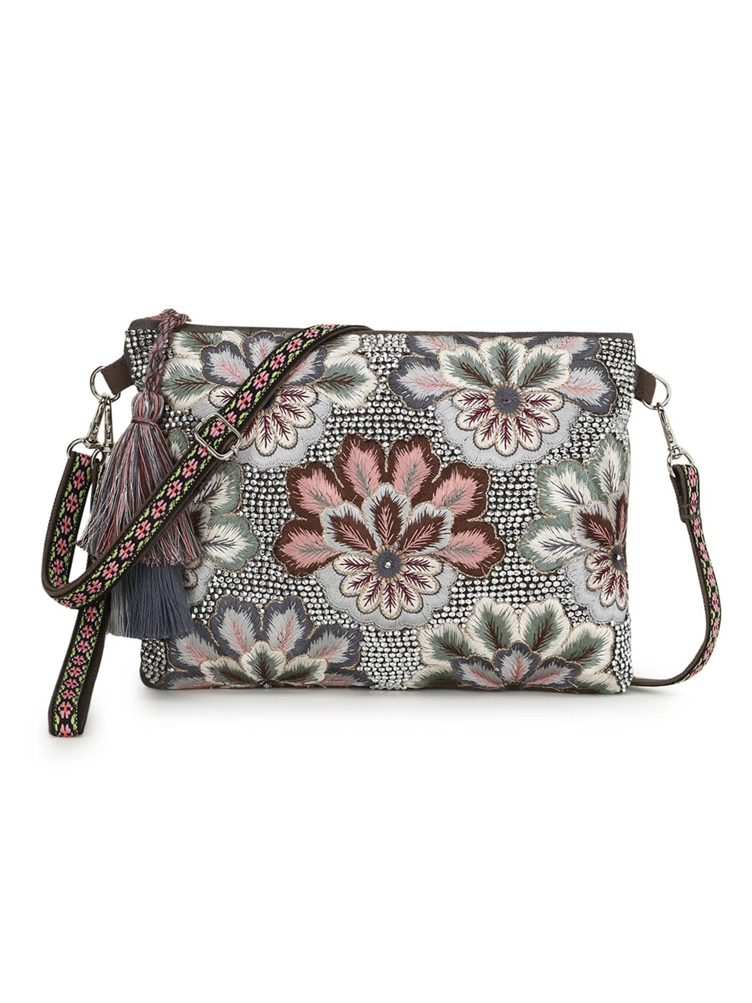     			Anekaant Sling Bag Canvas Set of 1 ( Charcoal )