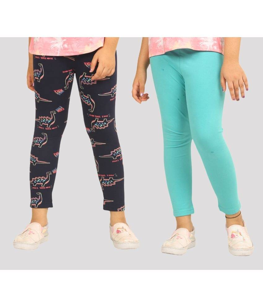     			Ariel Pack of 2 Girls Cotton Leggings ( Navy Blue )