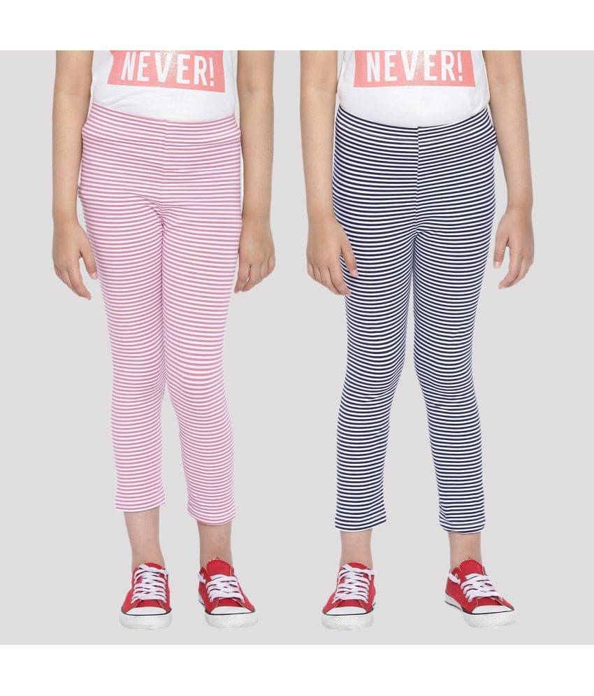     			Ariel Pack of 2 Girls Cotton Leggings ( Pink )