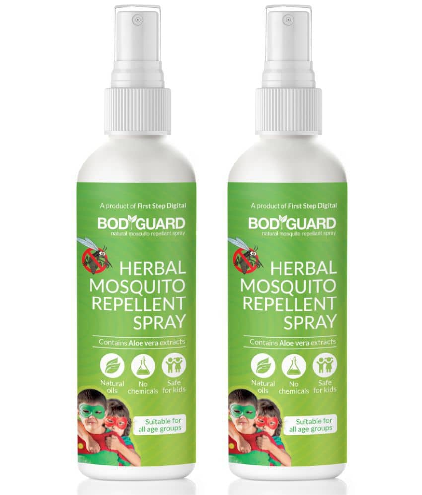 Bodyguard Herbal Mosquito Repellent Spray With Goodness Of Essential Oils And Aloe Vera Extracts - 100 Ml,Pack of 2,Green - Sports and Fitness Equipment | Buy online on ZillyBuy