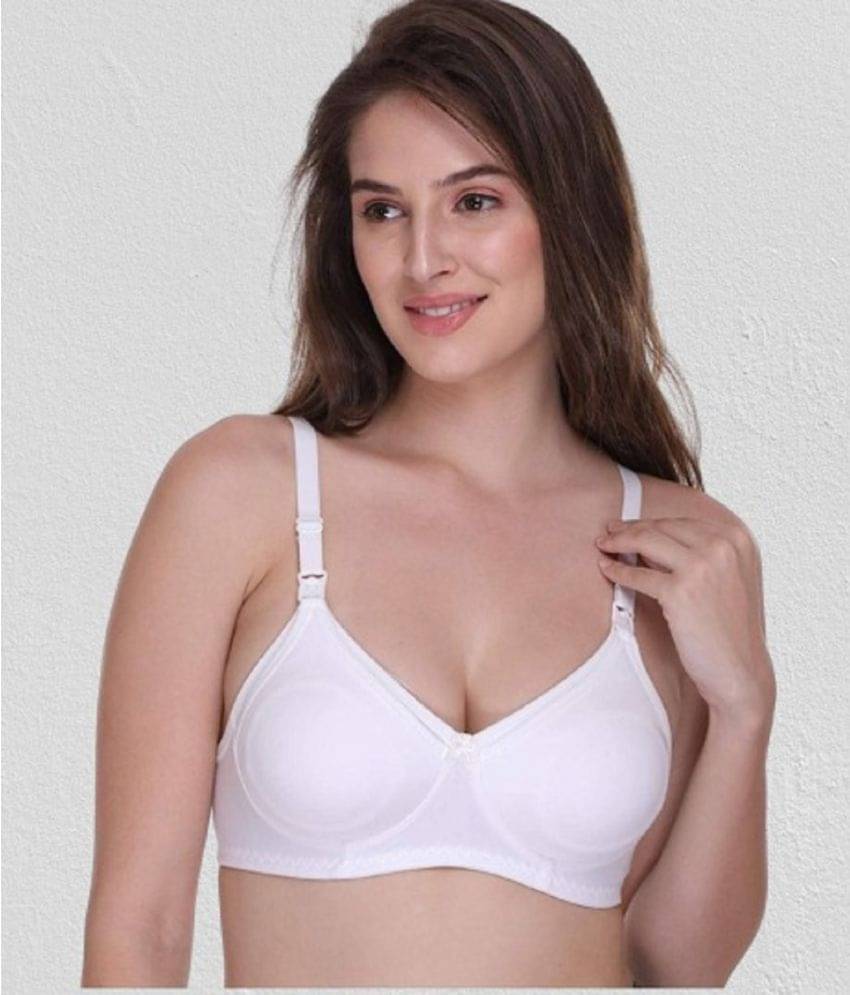 Desiprime - White Cotton Solid Women's Maternity Bra ( Pack of 1 ) Desiprime - White Cotton Solid Women's Maternity Bra ( Pack of 1 )