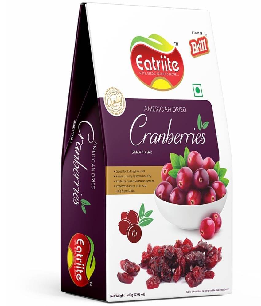 Eatriite Dried Cranberries (Sweetend & Dried American Cranberry) (200 g)     			Eatriite Dried Cranberries (Sweetend & Dried American Cranberry) (200 g)