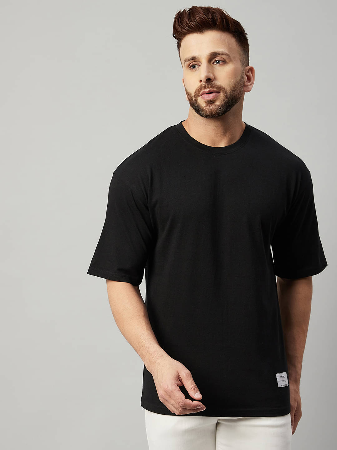 Gritstones Pack of 1 Cotton Blend Regular Fit Men's T-Shirt ( Black )     			Gritstones Pack of 1 Cotton Blend Regular Fit Men's T-Shirt ( Black )