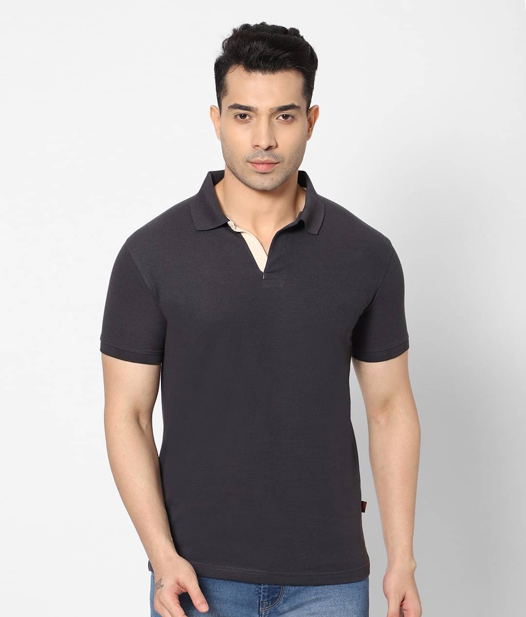     			HJ HASASI - Navy Cotton Blend Slim Fit Men's Polo T Shirt ( Pack of 1 )