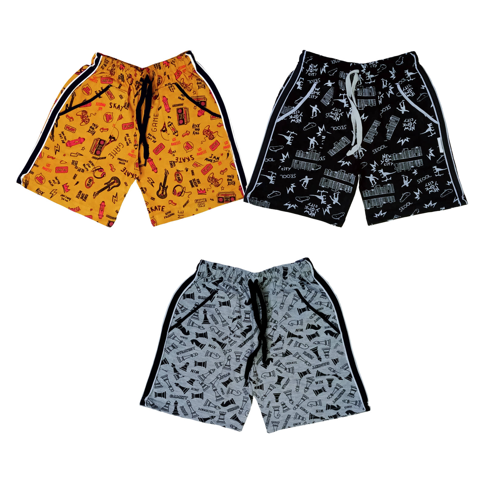 atlans Pack of 2 Cotton Blend Shorts For Boys ( Black ) - Shorts | Buy online on ZillyBuy