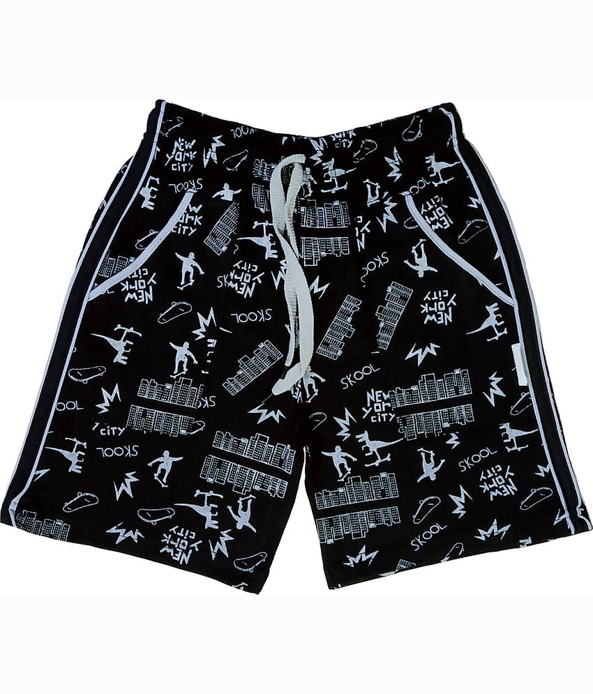 atlans Pack of 2 Cotton Blend Shorts For Boys ( Black )