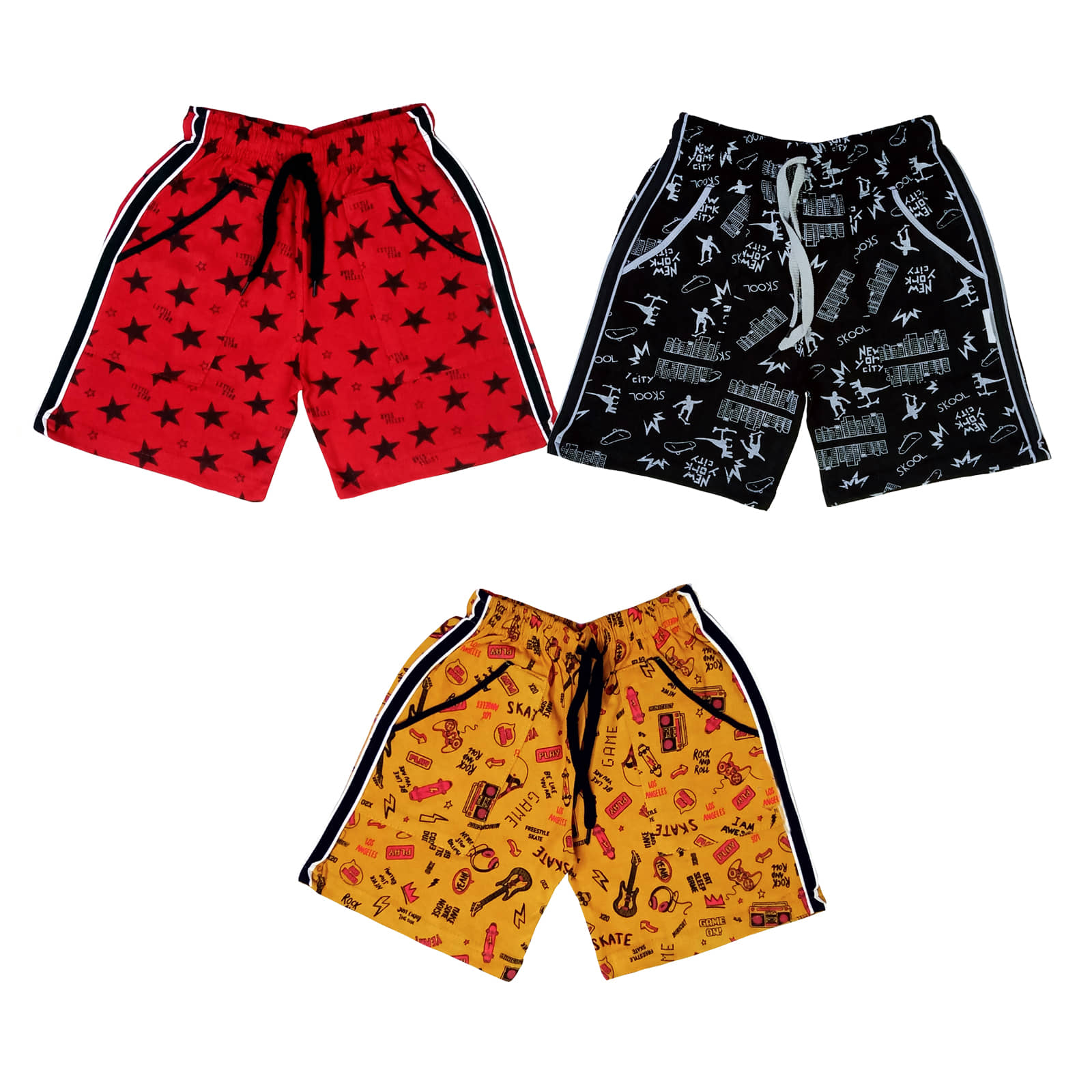 atlans Pack of 2 Cotton Blend Shorts For Boys ( Black ) - Shorts | Buy online on ZillyBuy