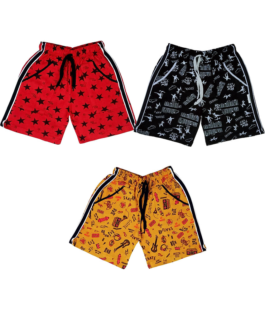 atlans Pack of 2 Cotton Blend Shorts For Boys ( Black )