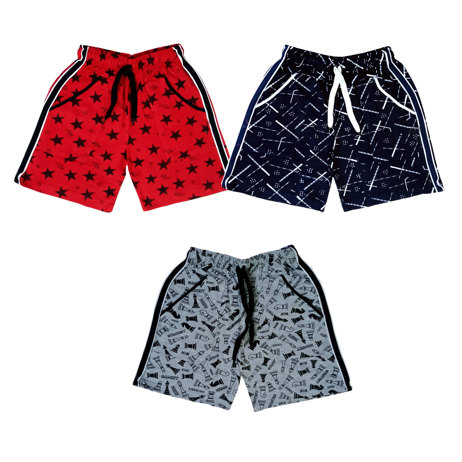 atlans Pack of 2 Cotton Blend Shorts For Boys ( Gray ) - Shorts | Buy online on ZillyBuy