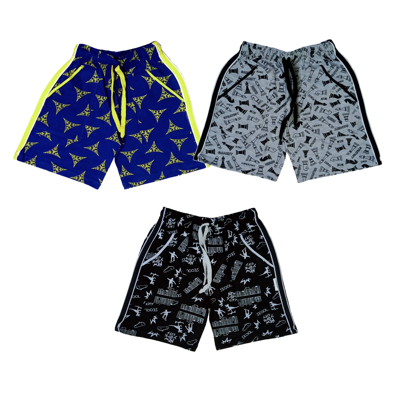 atlans Pack of 3 Cotton Blend Shorts For Boys ( Royal Blue ) - Shorts | Buy online on ZillyBuy