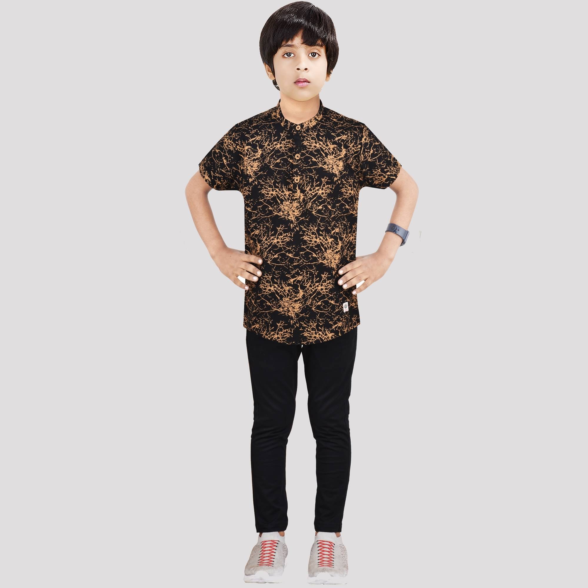 Made In The Shade Pack of 1 Boys Cotton Shirt & Pants Set ( Black ) Made In The Shade Pack of 1 Boys Cotton Shirt & Pants Set ( Black )