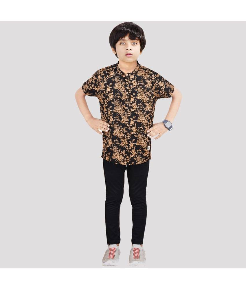 Made In The Shade Pack of 1 Boys Cotton Shirt & Pants Set ( Black ) Made In The Shade Pack of 1 Boys Cotton Shirt & Pants Set ( Black )