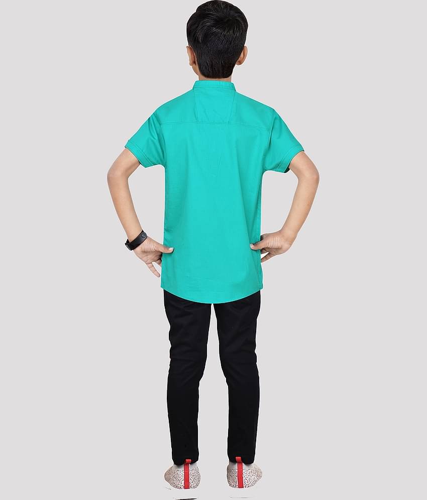 Made In The Shade Pack of 1 Boys Cotton Shirt & Pants Set ( Green )