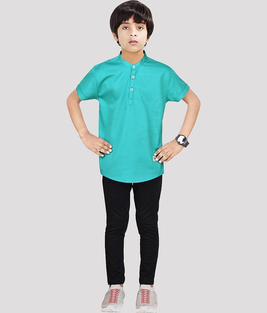 Made In The Shade Pack of 1 Boys Cotton Shirt & Pants Set ( Green )