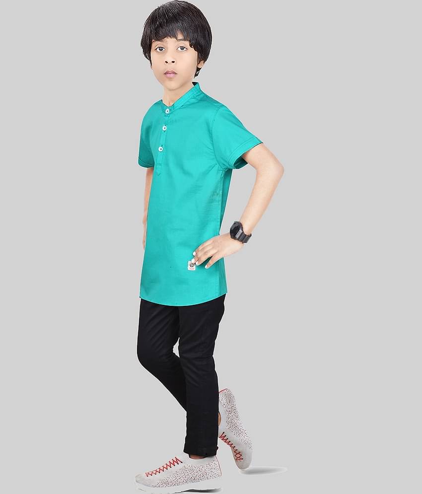 Made In The Shade Pack of 1 Boys Cotton Shirt & Pants Set ( Green )