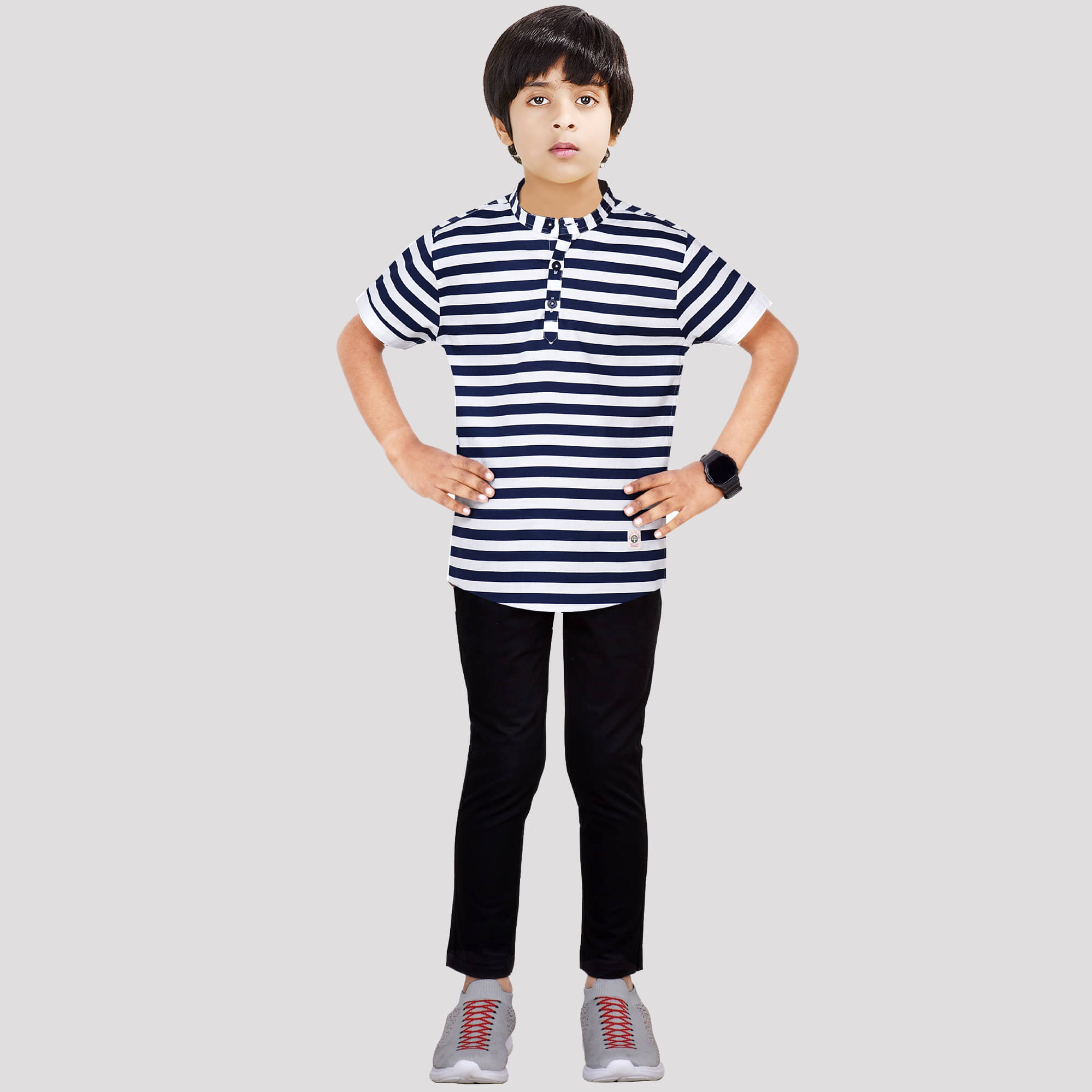 Made In The Shade Pack of 1 Boys Cotton Shirt & Pants ( Navy Blue ) Made In The Shade Pack of 1 Boys Cotton Shirt & Pants ( Navy Blue )