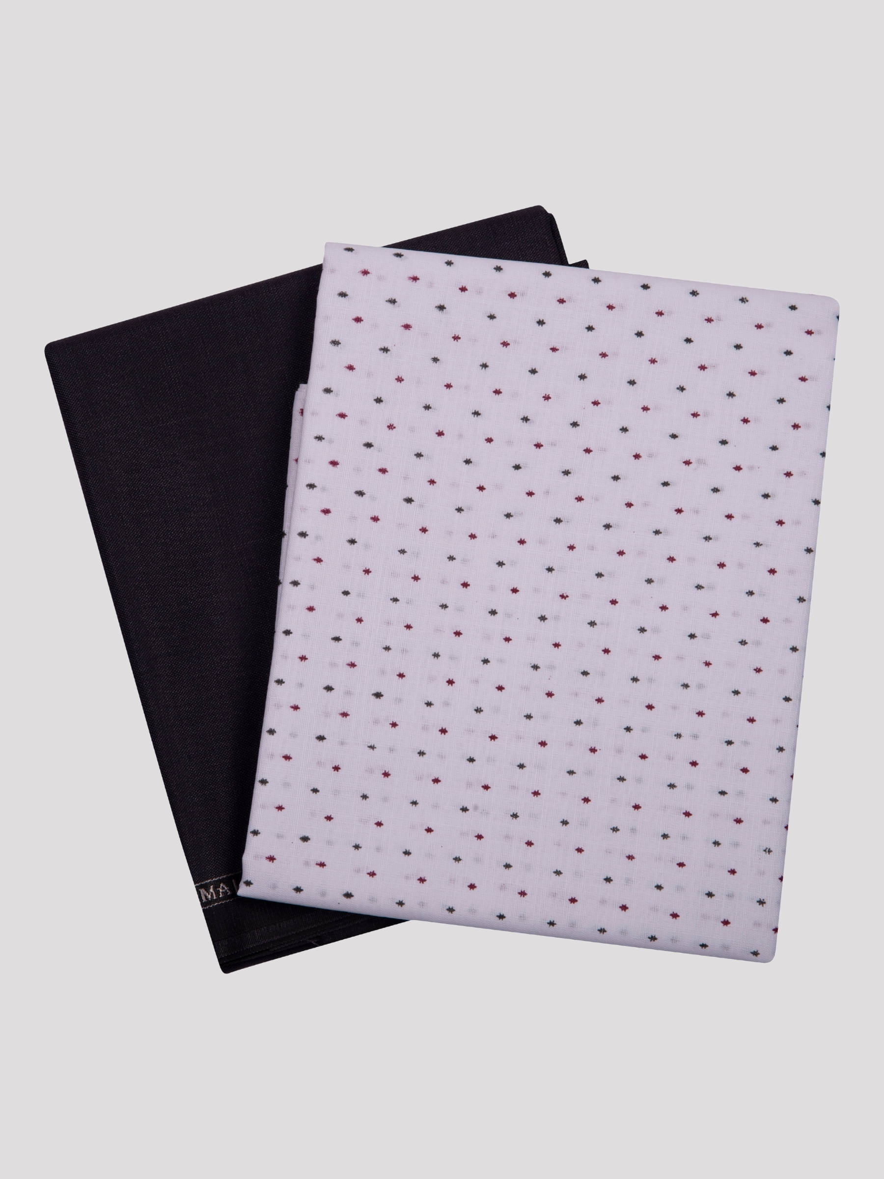     			Maharaja - White Polyester Blend Men's Unstitched Shirts & Trousers ( Pack of 2 )