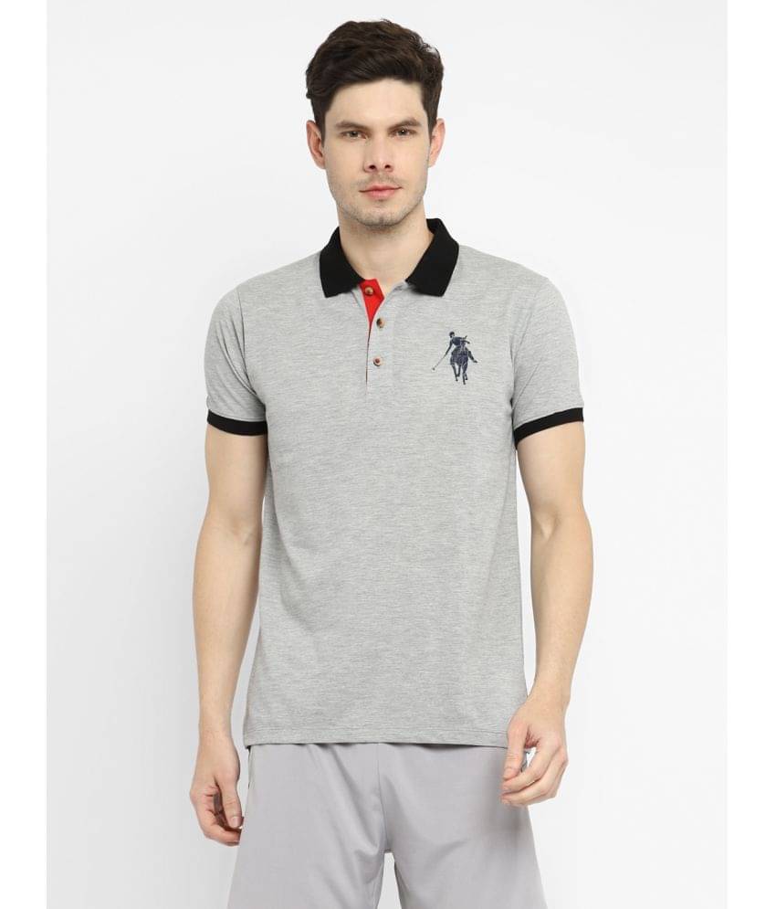     			OFF LIMITS - Grey Cotton Regular Fit Men's Sports Polo T-Shirt ( Pack of 1 )