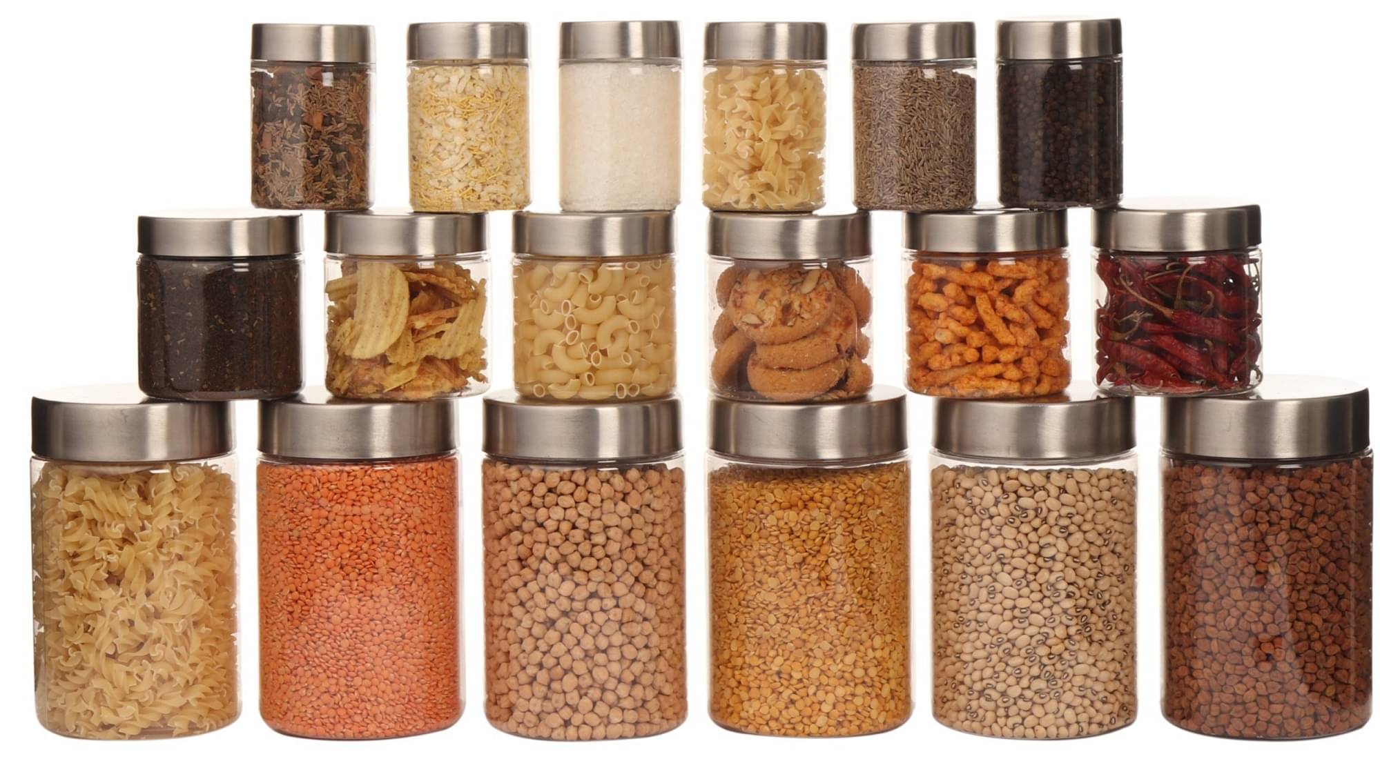     			PearlPet 300ml,500ml,1400ml Plastic Transparent Multi-Purpose Container ( Set of 18 )