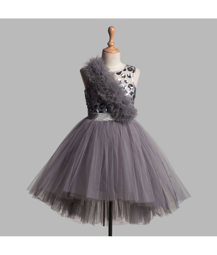     			Toy Balloon Kids Net Frock For Girls ( Pack of 1 , Grey )