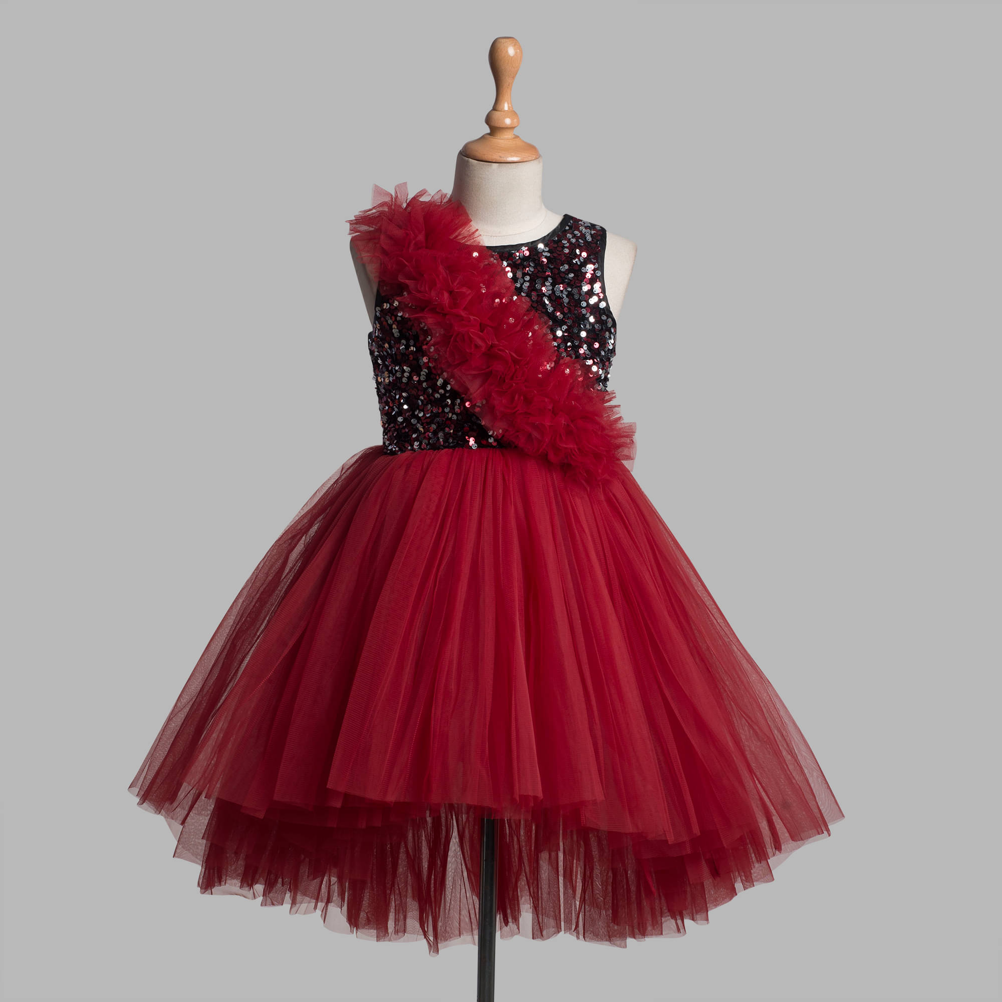 Toy Balloon Kids Net Frock For Girls ( Pack of 1 , Maroon ) Toy Balloon Kids Net Frock For Girls ( Pack of 1 , Maroon )