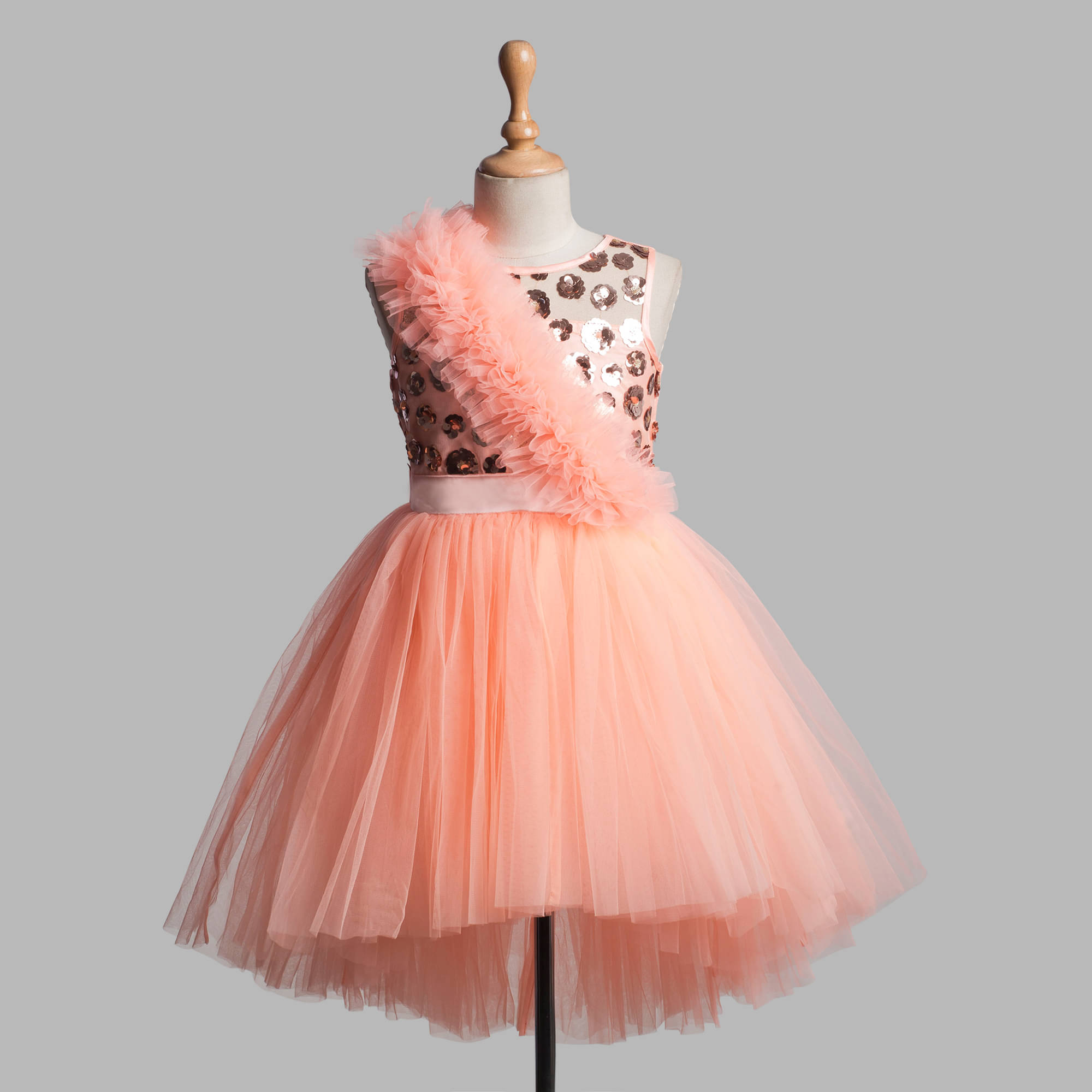 Toy Balloon Kids Net Frock For Girls ( Pack of 1 , Peach ) Toy Balloon Kids Net Frock For Girls ( Pack of 1 , Peach )