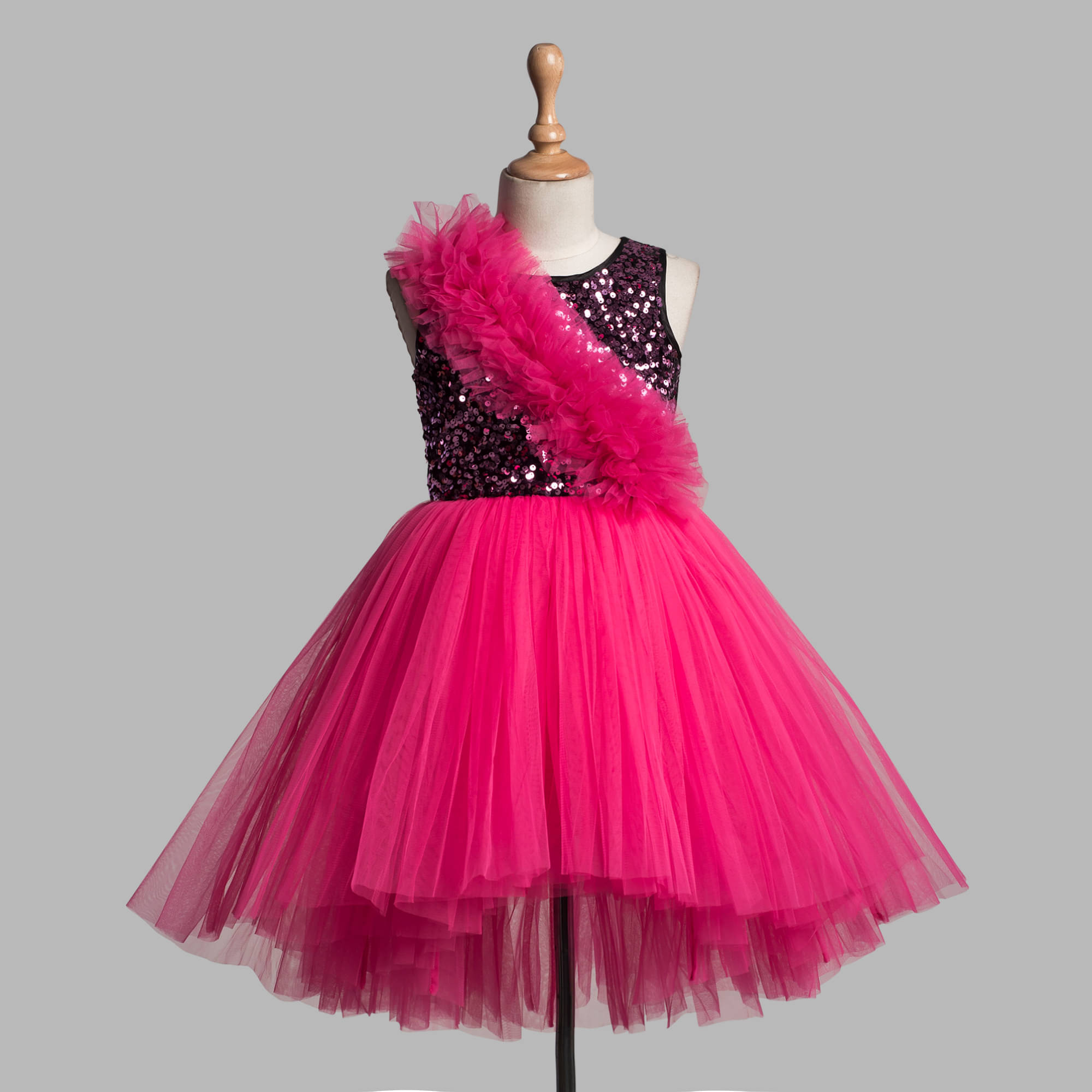     			Toy Balloon Kids Net Frock For Girls ( Pack of 1 , Pink )