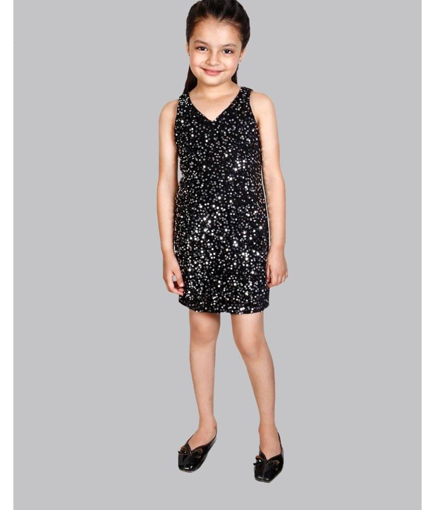     			Addyvero - Silver Velvet Girls Bodycon Dress ( Pack of 1 )