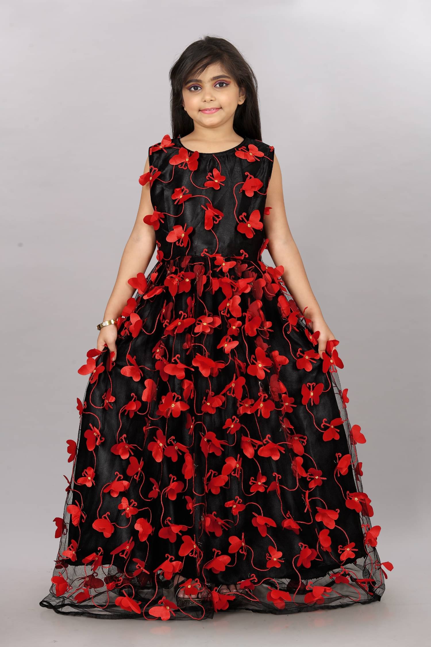 Apnisha Net Gown For Girls ( Pack of 1 , Black ) Apnisha Net Gown For Girls ( Pack of 1 , Black )