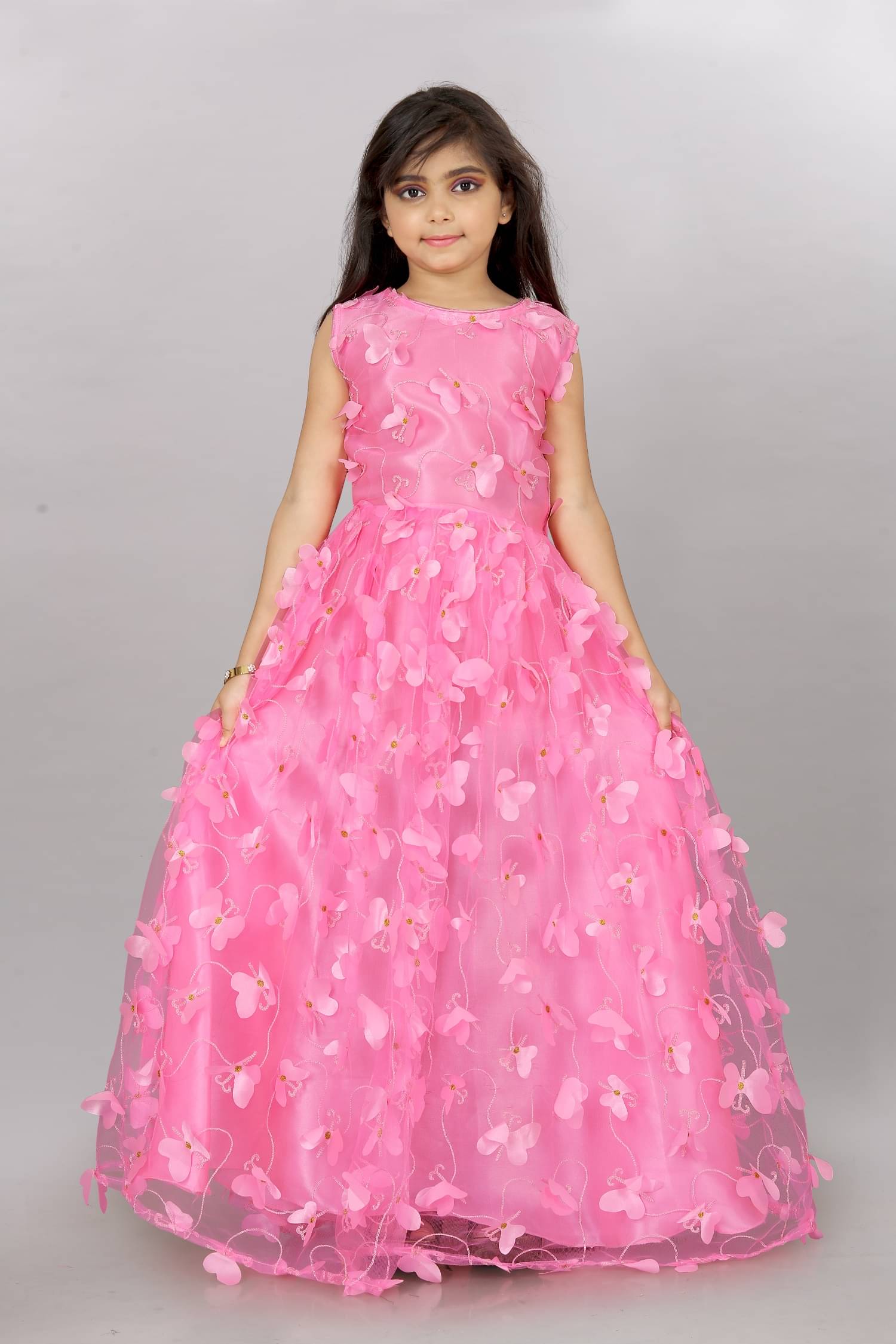     			Apnisha Net Gown For Girls ( Pack of 1 , Pink )