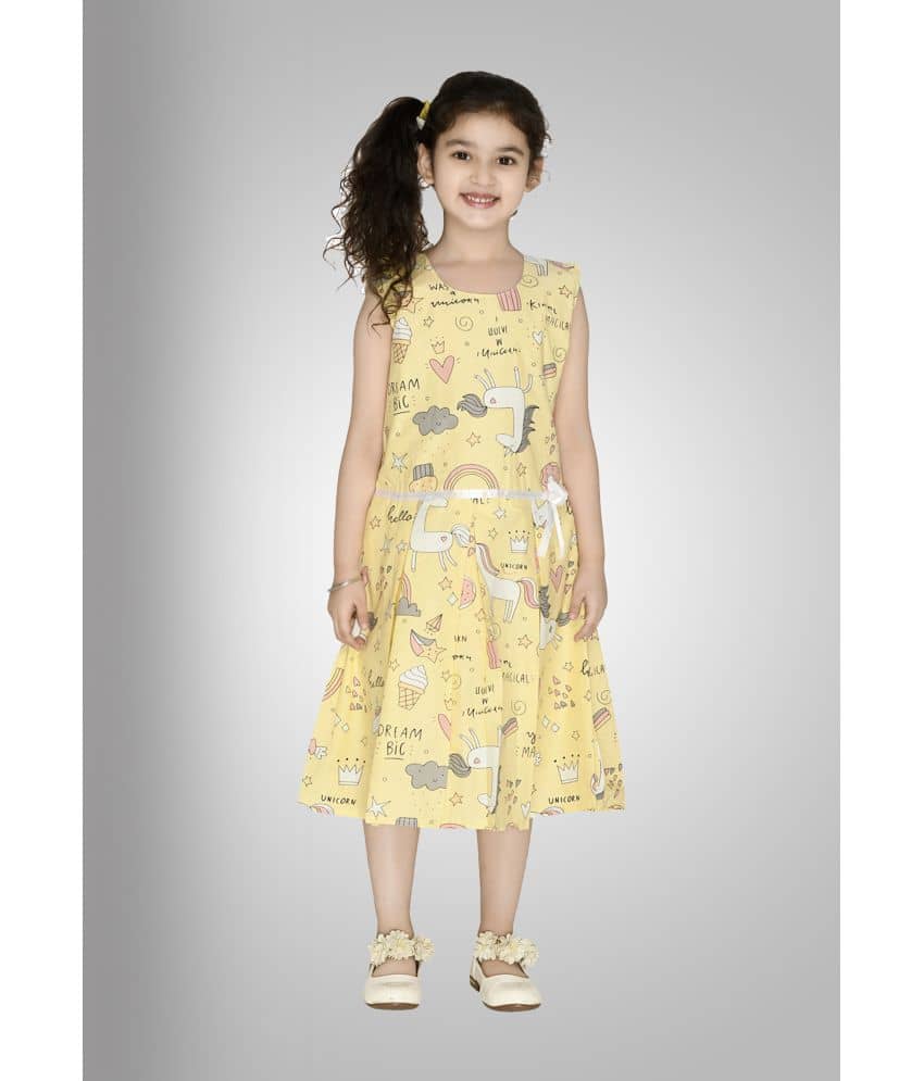Arshia Fashions Cotton A-line Dress For Girls ( Pack of 1 , Peach )