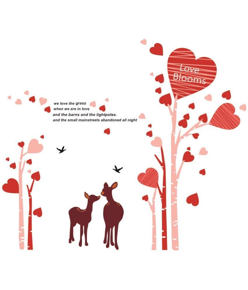 Asmi Collection Pink Tree with Pretty Heart and Deer Wall Sticker ( 130 x 150 cms ) Asmi Collection Pink Tree with Pretty Heart and Deer Wall Sticker ( 130 x 150 cms )