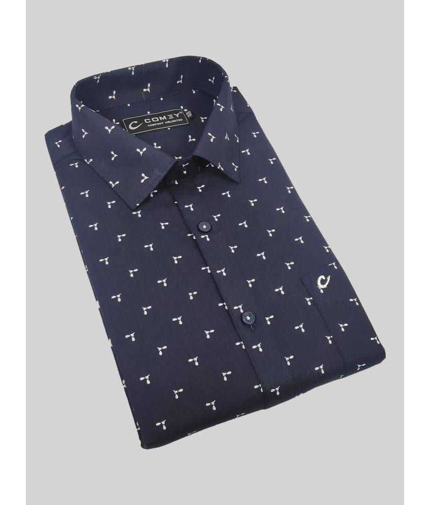     			Comey 100% Cotton Slim Fit Printed Full Sleeves Men's Casual Shirt - Blue ( Pack of 1 )