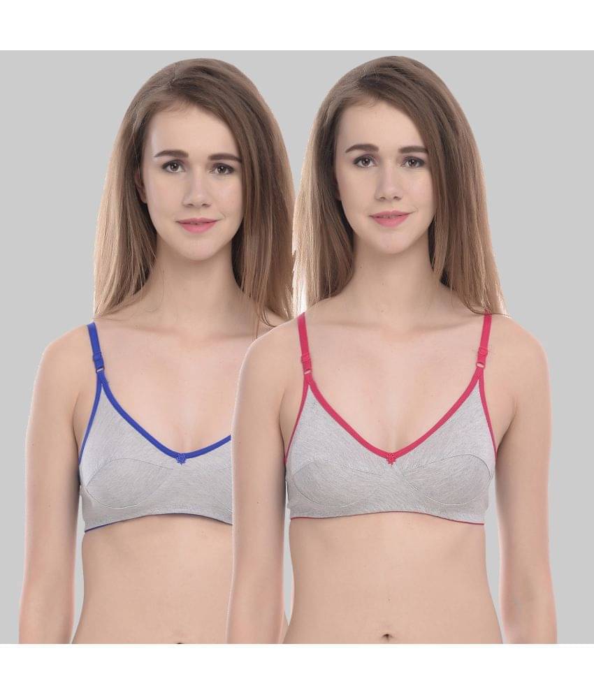 Elina Pack of 2 Cotton Non Padded Women's T-Shirt Bra ( Blue )     			Elina Pack of 2 Cotton Non Padded Women's T-Shirt Bra ( Blue )
