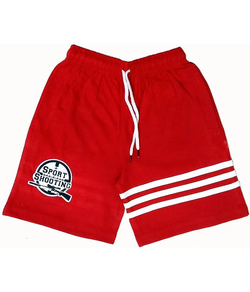 atlans Pack of 2 Cotton Blend Shorts For Boys ( Red )