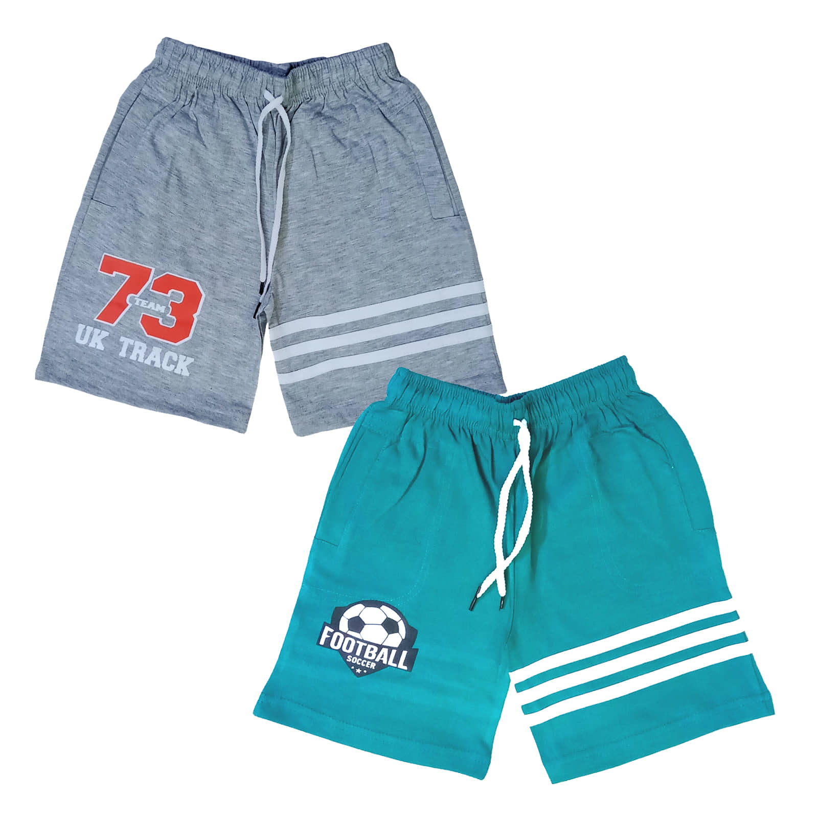 atlans Pack of 2 Cotton Blend Shorts For Boys ( Gray ) - Shorts | Buy online on ZillyBuy