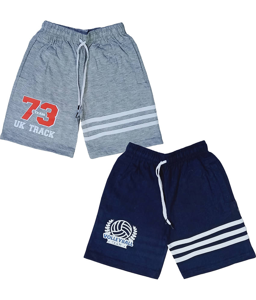 atlans Pack of 2 Cotton Blend Shorts For Boys ( Gray )