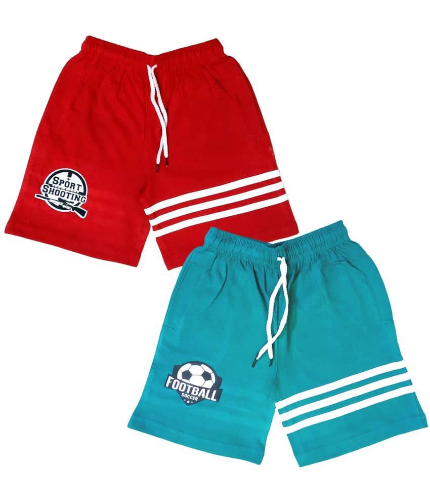 atlans Pack of 2 Cotton Blend Shorts For Boys ( Red ) - Shorts | Buy online on ZillyBuy