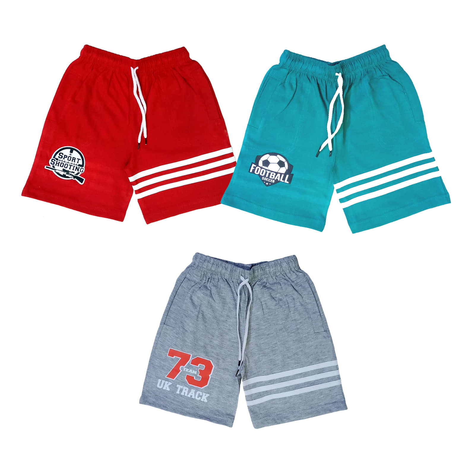 atlans Pack of 3 Cotton Blend Shorts For Boys ( Red ) - Shorts | Buy online on ZillyBuy