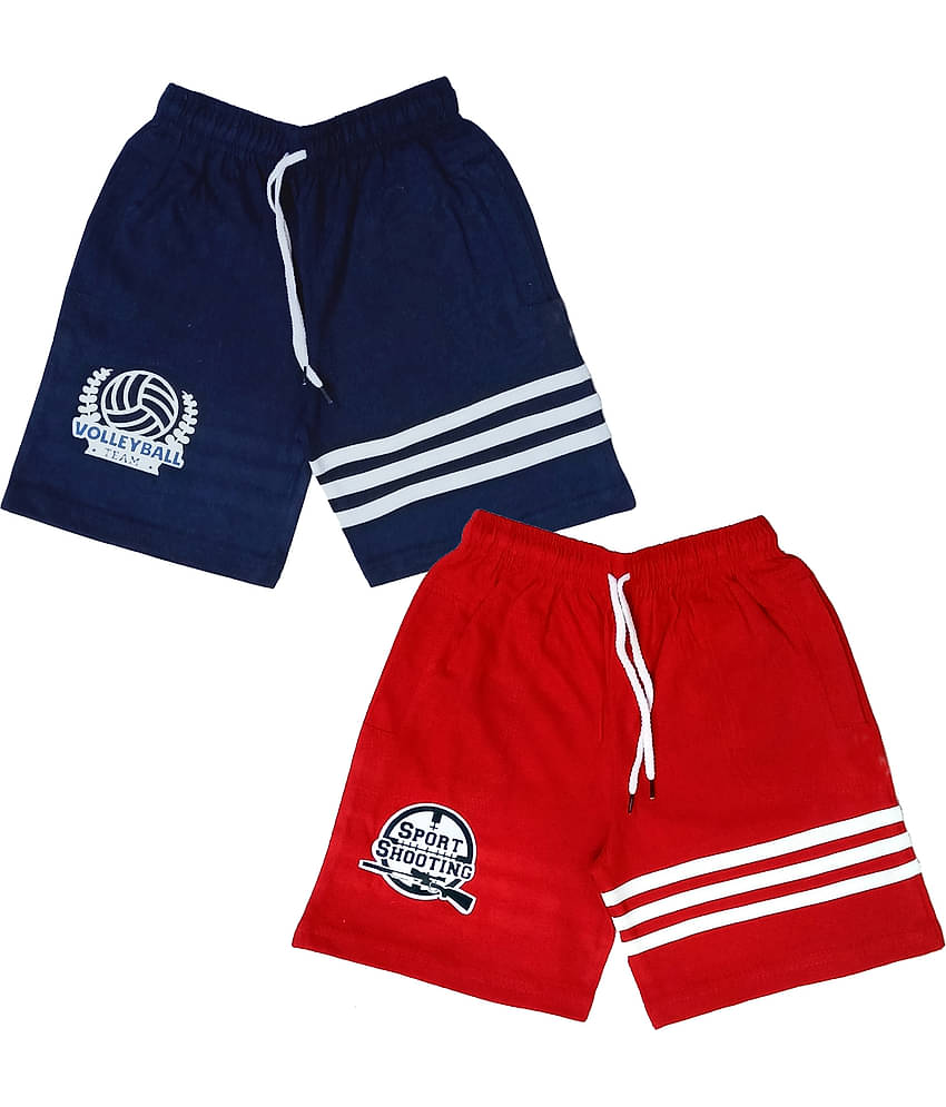 atlans Pack of 2 Cotton Blend Shorts For Boys ( Navy )
