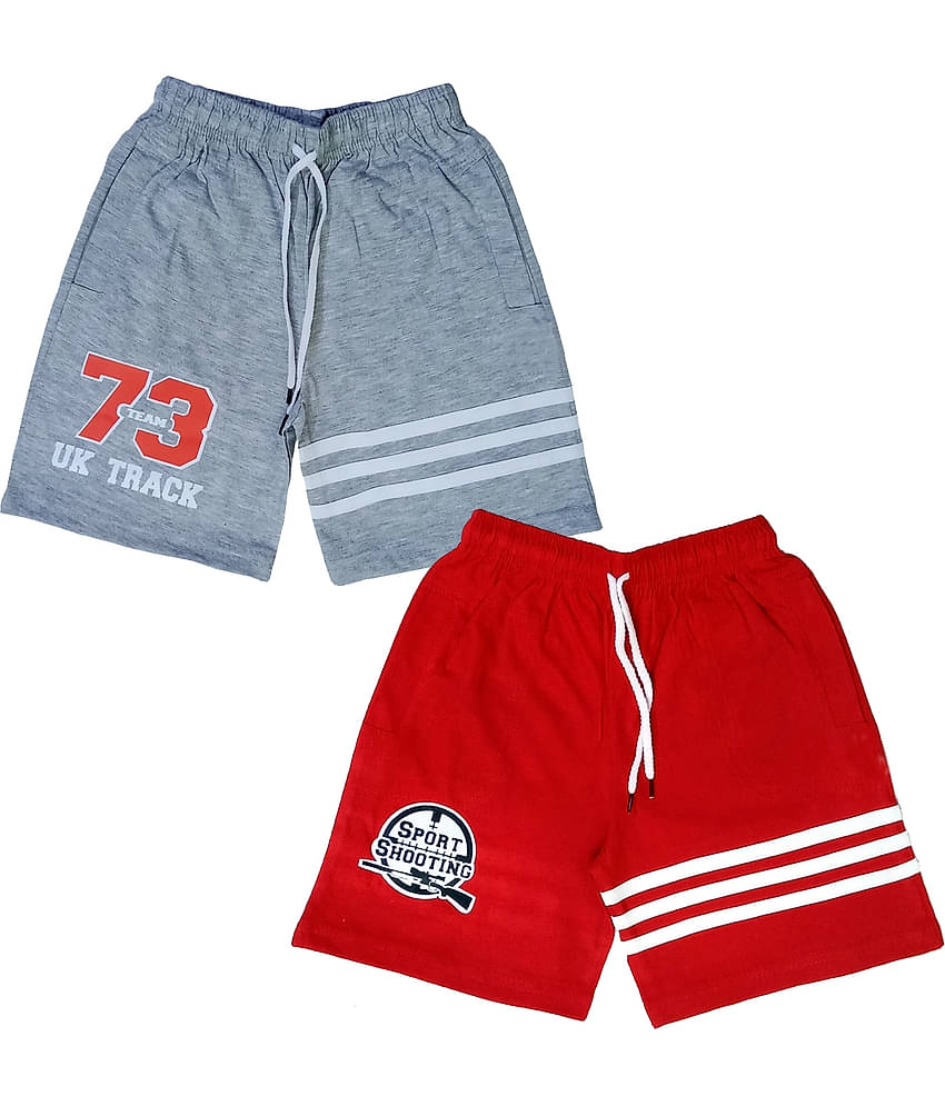 atlans Pack of 2 Cotton Blend Shorts For Boys ( Gray )