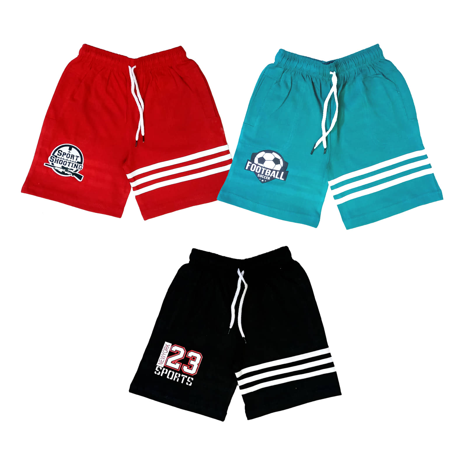 atlans Pack of 3 Cotton Blend Shorts For Boys ( Red ) - Shorts | Buy online on ZillyBuy