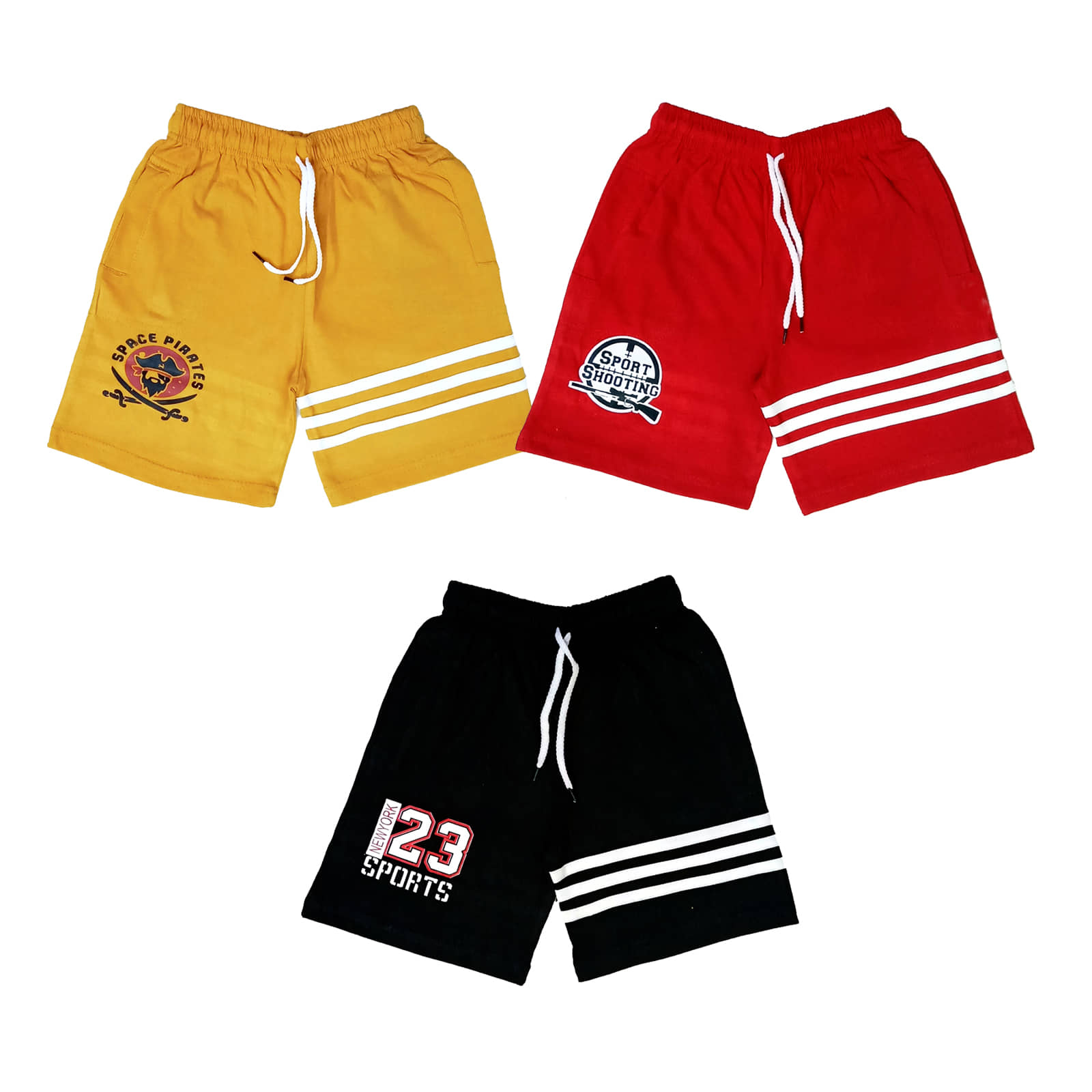 atlans Pack of 3 Cotton Blend Shorts For Boys ( Yellow ) - Shorts | Buy online on ZillyBuy
