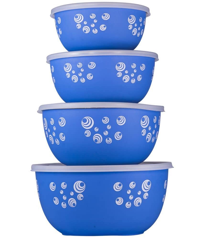 Kitchen Zest - Blue Steel Food Container ( Pack of 4 )